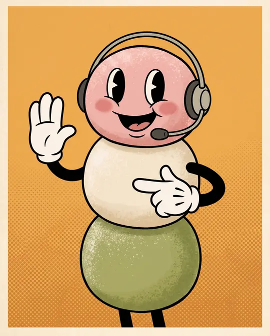 The mascot as a dispatcher with a headset, directing traffic