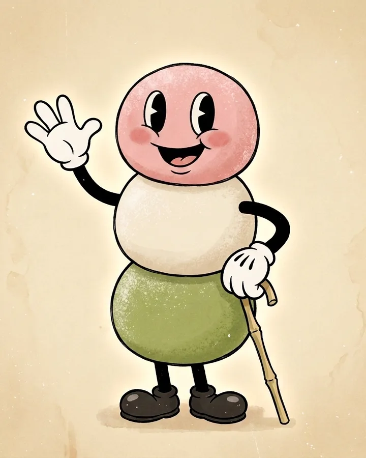 Mochi pfp — the waving dango worker